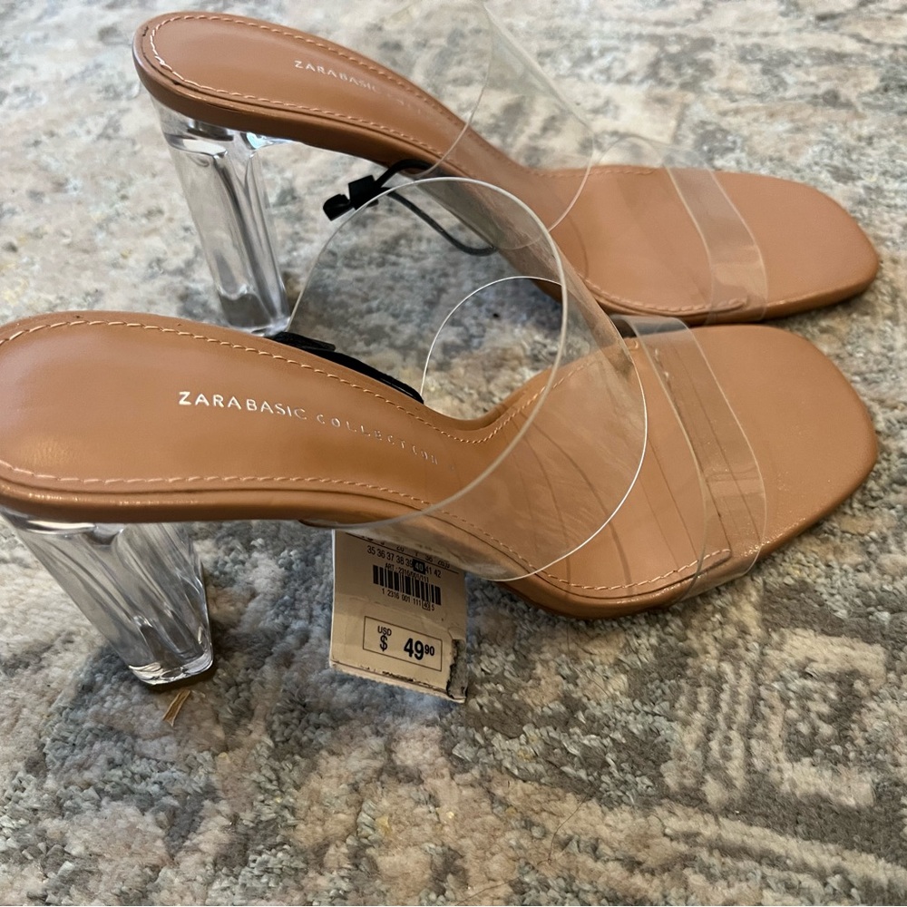 ZARA nude heeled sandals